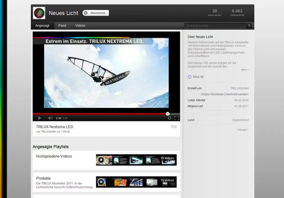 Der YouTube-Channel von TRILUX präsentiert sich in neuem Licht.