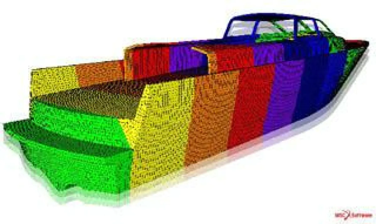 Schiffsmodell erstellt mit MSC.Software