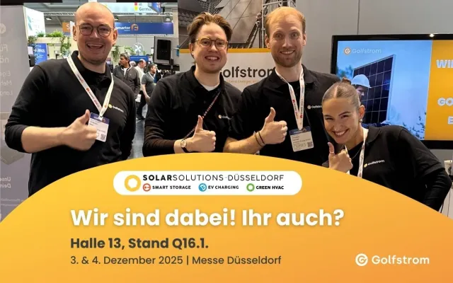Bild: Golfstrom auf der Solar Solutions Düsseldorf: In 30 Sekunden zum Finanzierungsangebot