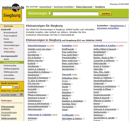 Bild: Online-Kleinanzeigenmarkt von meinestadt.de boomt