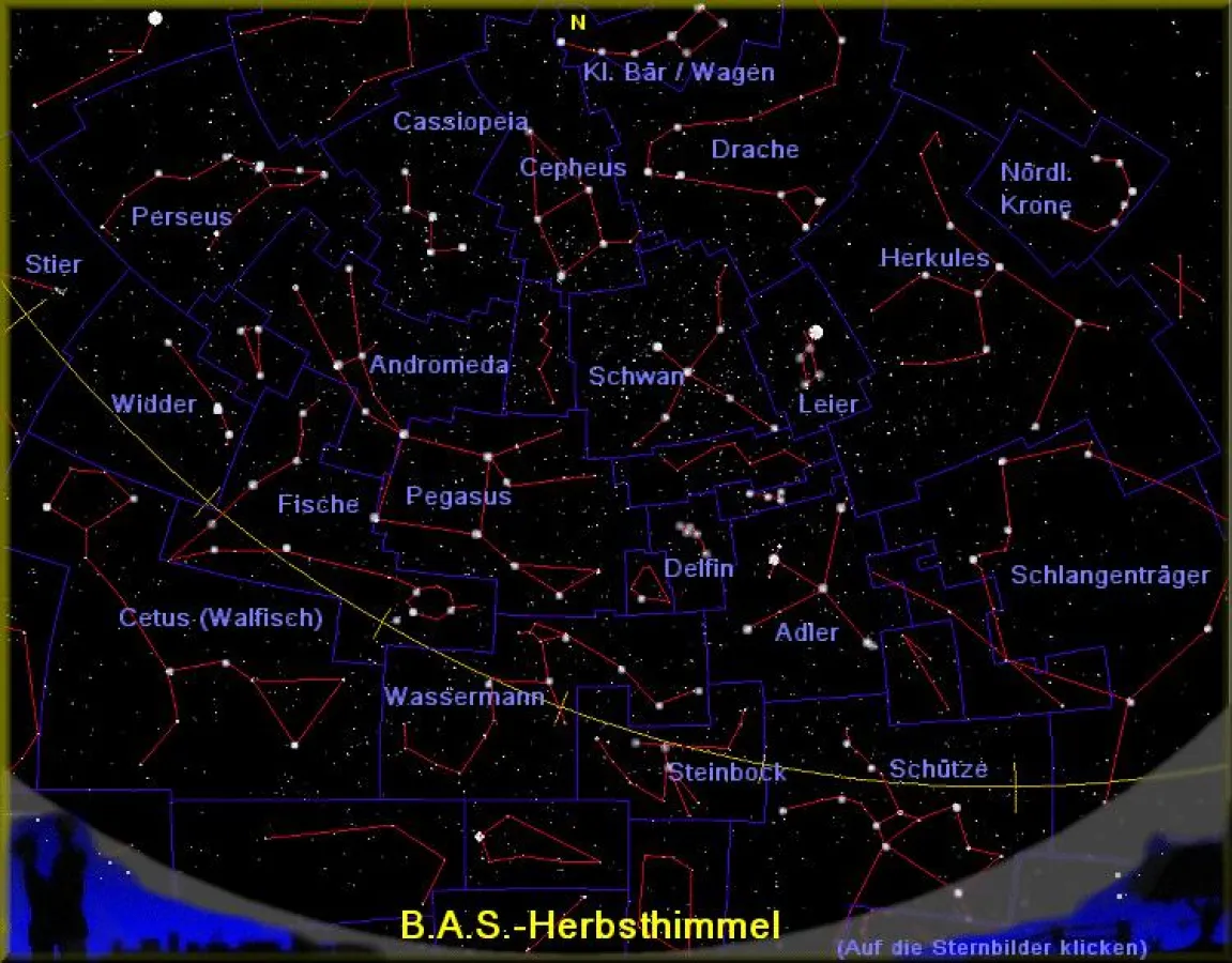 Sternhimmel im Herbst - Sternkauf, Sterntaufe und Sternpatenschaft am Frühlingshimmel möglich