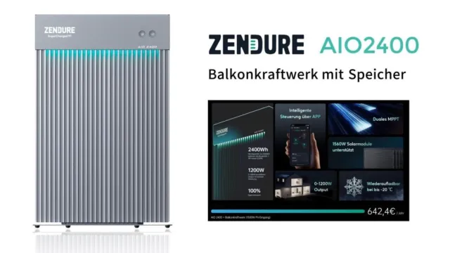 Bild: Zendure führt All-in-One-Balkon-Energiespeichersystem AIO 2400 ein - bis zu 642,20 € Ersparnis p. a.