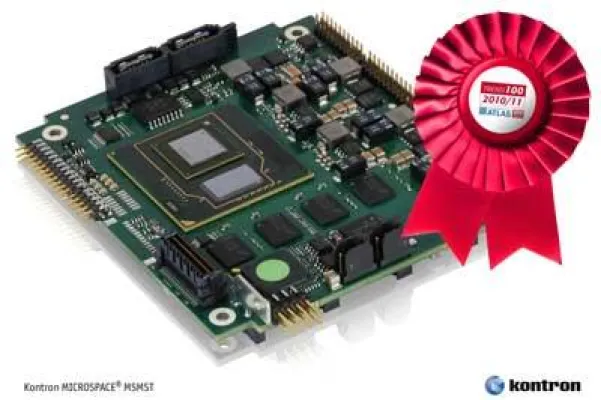 Bild: Kontron PCIe/104 SBC MICROSPACE MSMST ist Trend100-Produkt des Jahres 2010/2011