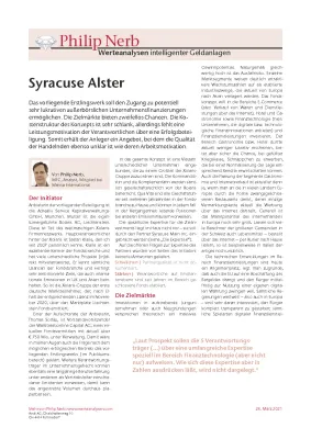 Bild: Adrealis Syracuse - neue Werteanalyse veröffentlicht