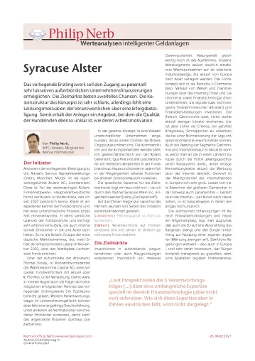 Bild: Adrealis Syracuse - neue Werteanalyse veröffentlicht