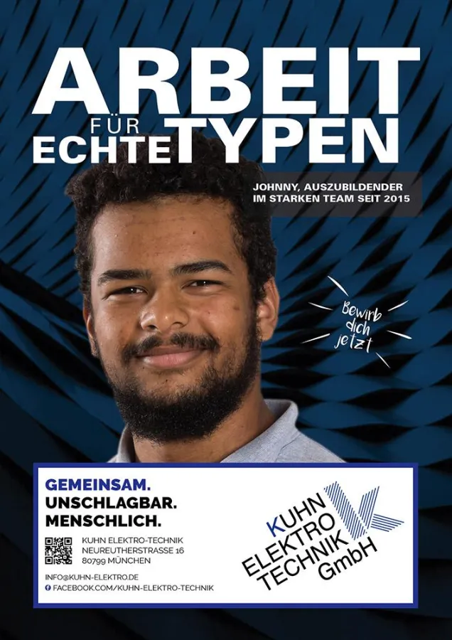 Azubi Johnny, als eines der stolzen Gesichter der Recruiting-Kampagne