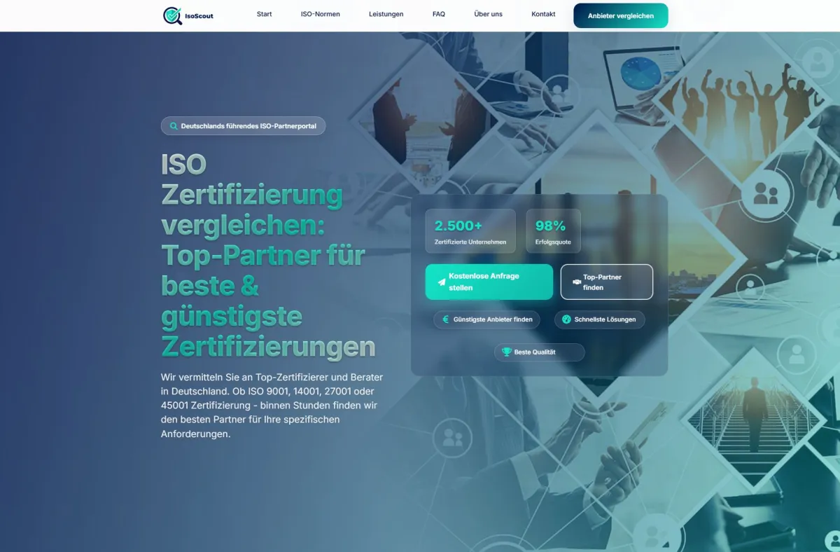 Neues Vergleichs- und Vermittlungsportal identifiziert den optimalen Zertifizierungspartner – von IS (© isoscout)