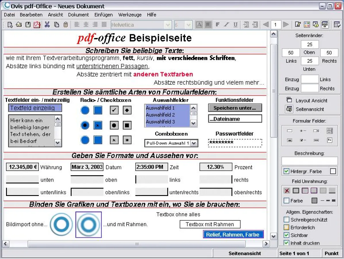 Einfaches Erstellen professioneller PDF Formulare mit wenigen Mausklicks