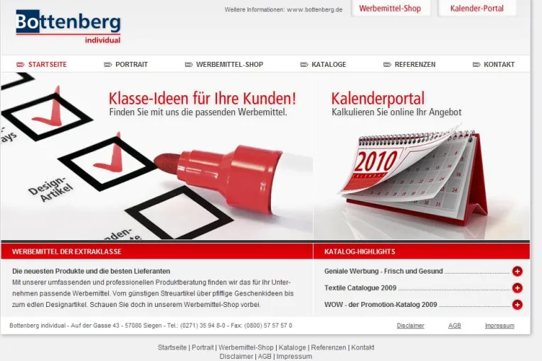 Bild: BOTTENBERG geht mit neuem Auftritt für Werbemittel online