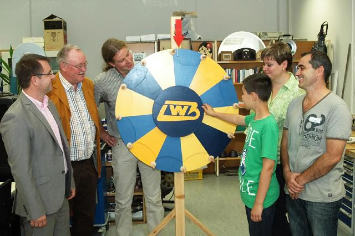 Bernd Plaul, Alois Fischer, Jens Eßbach, Roman Schulze, Mandy Käferhaus, Fred Apel beim ersten Dreh