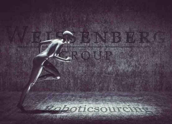 Bild: Industrie-Roboter und Software-Roboter Hand in Hand