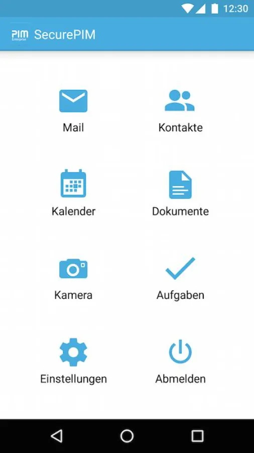 SecurePIM Android Dashboard (Quelle: Virtual Solution)