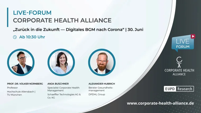 Bild: Start der Online-Veranstaltungsreihe „Live Forum“ von EUPD Research