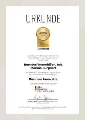 Bild: Wegweisende Unternehmensführung: Burgdorf Immobilien als „Business Innovator“ ausgezeichnet