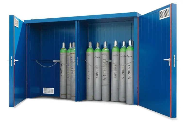 Das Plus an Sicherheit: Gasflaschen-Lagerung mit fünfseitigem Brandschutz Bild: Das Plus an Sicherheit: Gasflaschen-Lagerung mit fünfseitigem Brandschutz