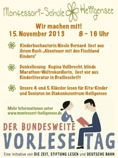 Bild: Initiative Bundesweiter Vorlesetag lobt Leseaktion an Montessori-Schule Heiligensee