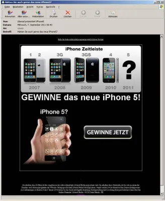 Bild: iPhone5-Spam führt in die Abo-Falle