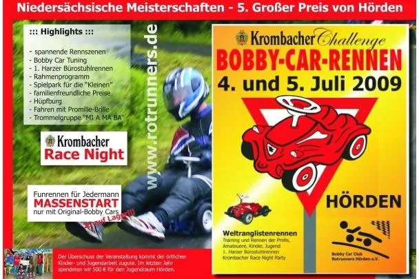 Bild: Bobby Car Rennen Race Night 2009 in Hörden - das rockt