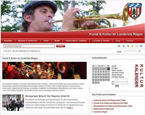 Arberkultur.de: Neue Website für Kunst und Kultur im Landkreis Regen Bild: Arberkultur.de: Neue Website für Kunst und Kultur im Landkreis Regen