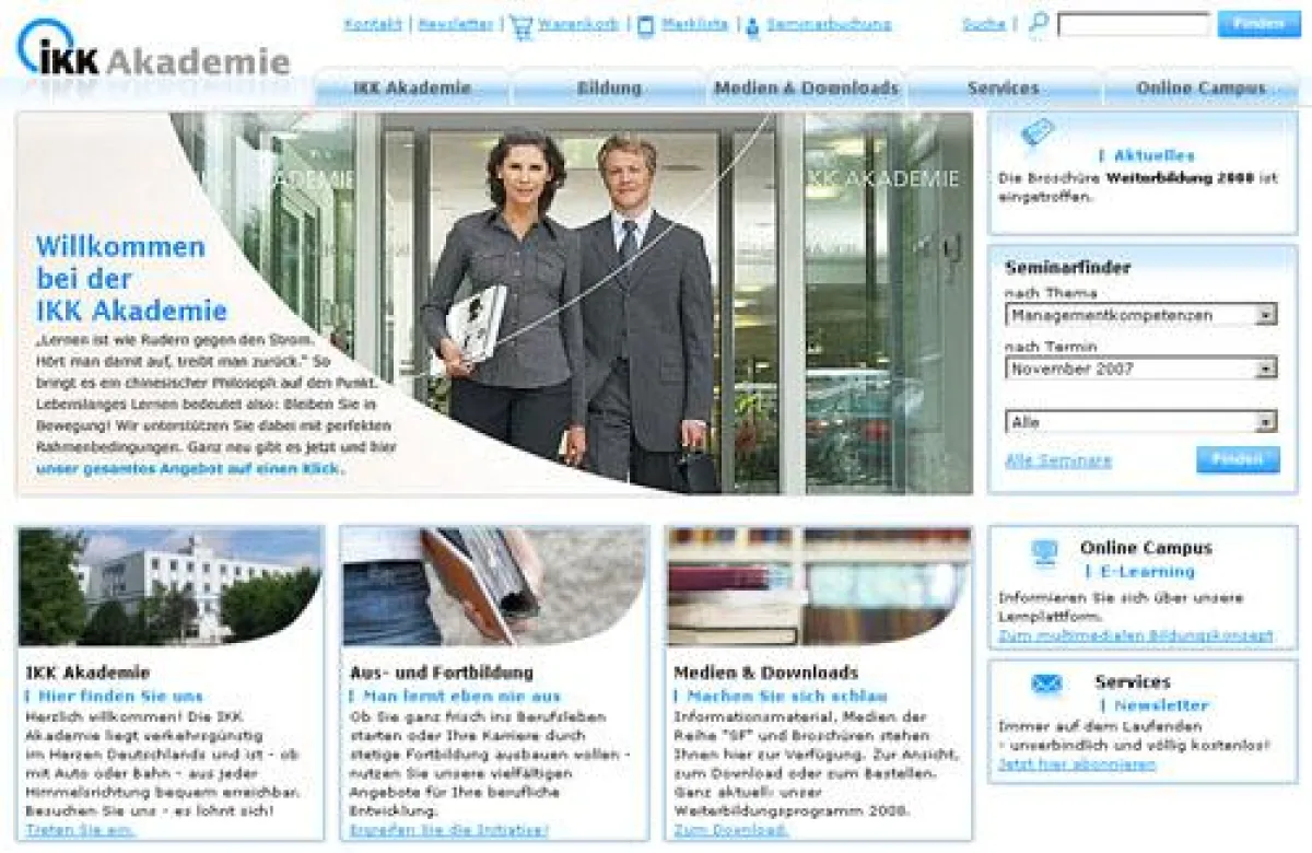 denkwerk relauncht Internetauftritt der IKK Akademie