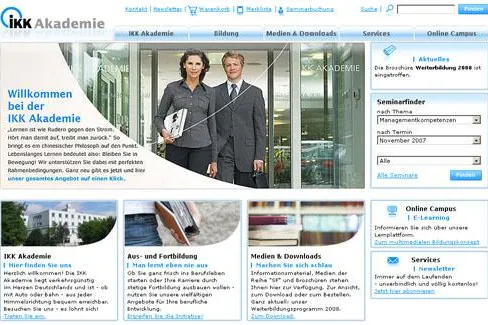 denkwerk realisiert neue Website der IKK Akademie Bild: denkwerk realisiert neue Website der IKK Akademie