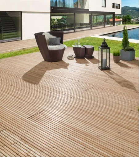 Die Terrasse am Stück – extrem formstabil und langlebig. Neu: Revolutionäres Komplettsystem in Lamellen-Optik Bild: Die Terrasse am Stück – extrem formstabil und langlebig. Neu: Revolutionäres Komplettsystem in Lamellen-Optik
