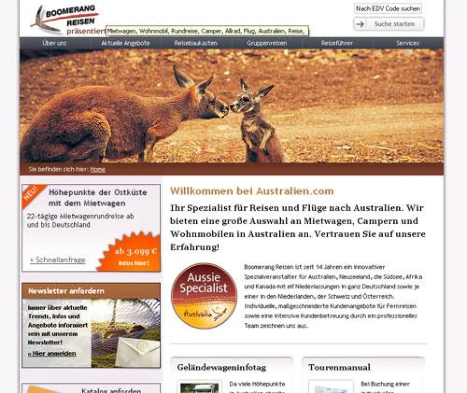 Das neue Gewand von australien.com