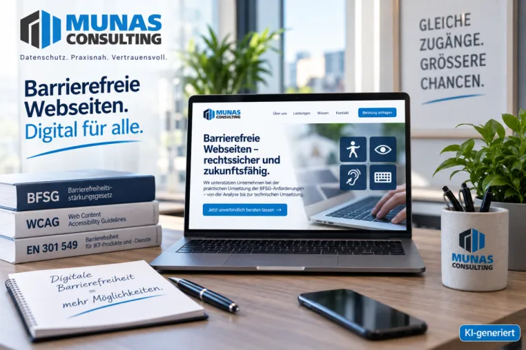 BFSG: Wann barrierefreie Webseiten Pflicht sind - MUNAS Consulting unterstützt bei der Umsetzung Bild: BFSG: Wann barrierefreie Webseiten Pflicht sind - MUNAS Consulting unterstützt bei der Umsetzung