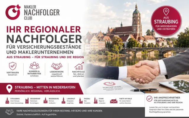 Bild: Bestandsnachfolger aus Straubing sucht Maklerbestand und Maklerunternehmen in Bayern