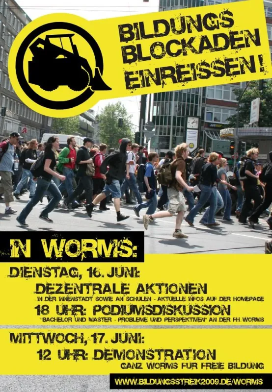 Plakat zu den Wormser Aktionstagen Bildung
