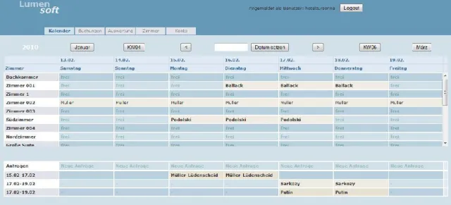 Bild: Mein Hotel: Belegungsplan im Netz