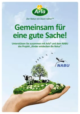 Bild: Gemeinsam für eine gute Sache - Arla begleitet das NABU-Projekt „Kinder entdecken die Natur“