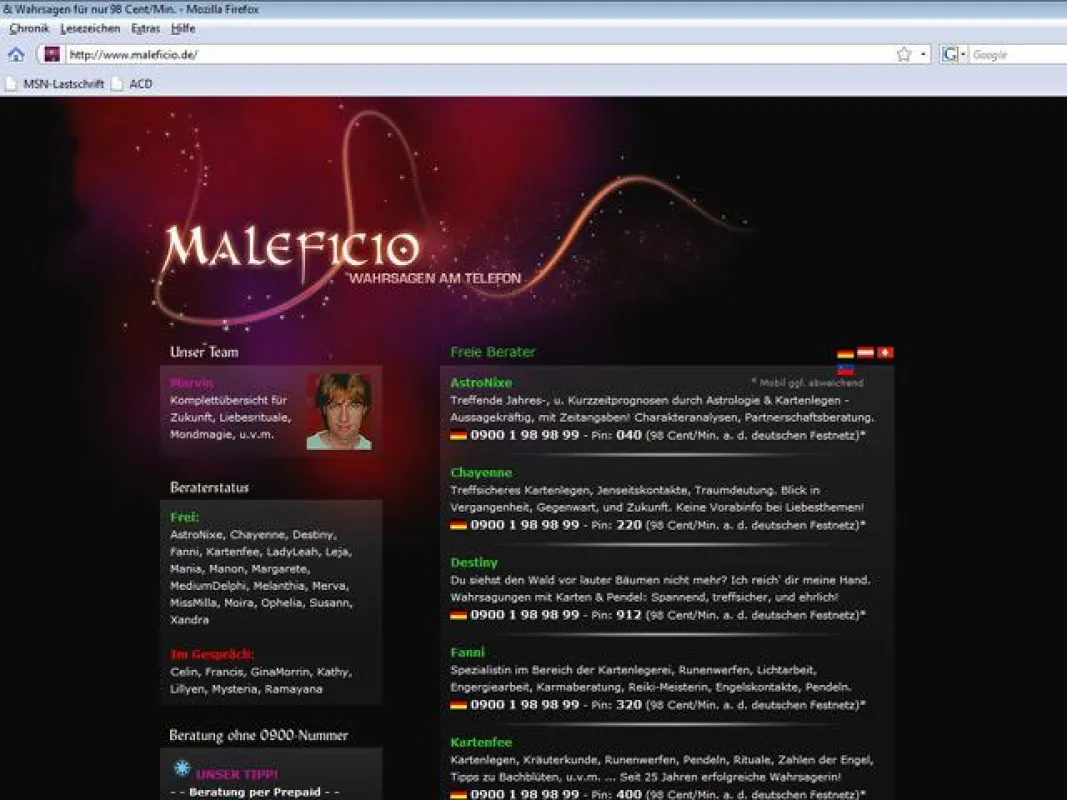 MALEFICIO: Wahrsagen am Telefon