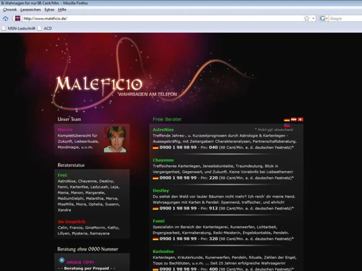 MALEFICIO: Wahrsagen am Telefon