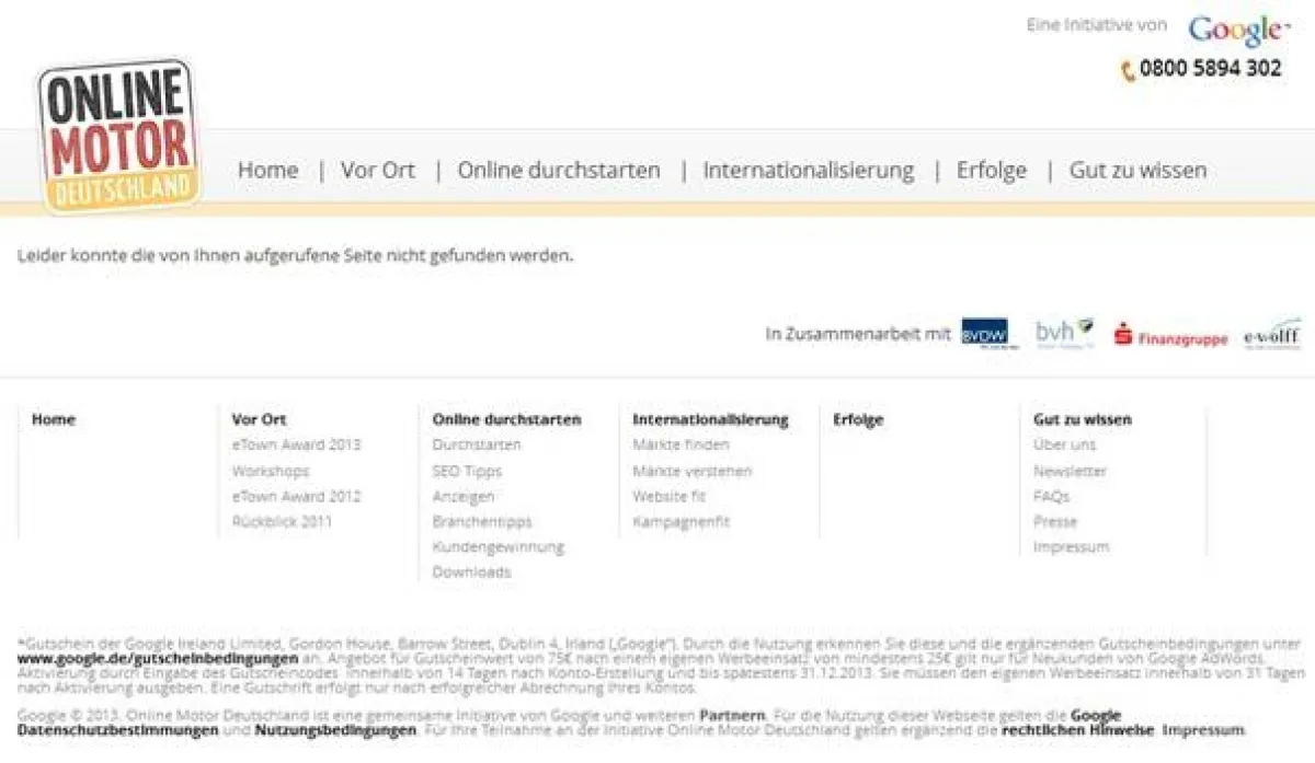 Diese Adwords-Anzeige führt ins Nichts