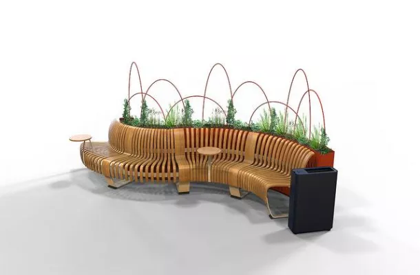 Bild: Schwedische Sitzbänke schaffen konsumfreudige Atmosphäre in Einkaufscenter