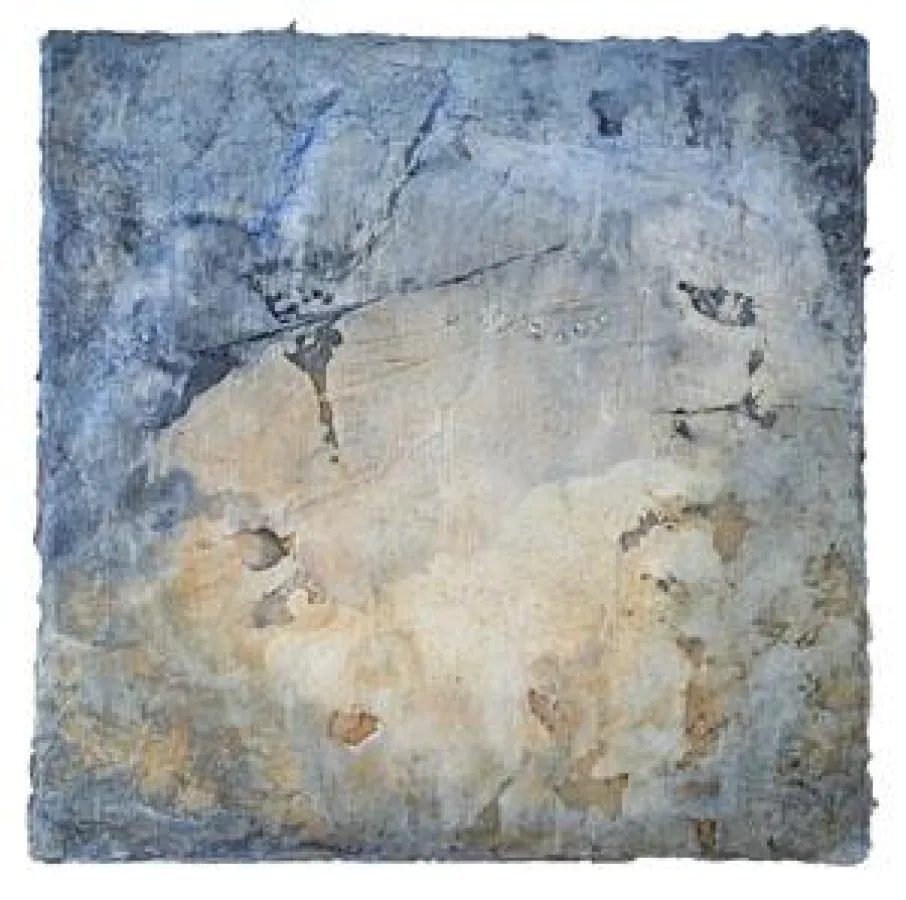 Inner Space No. 01 Zarte Versteinerungen, Fresko-Sumpfkalk, Pigmente auf handgeschöpftem Papier