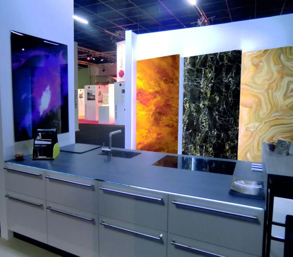 Messestand Living Kitchen Köln Vidrostone by Boehm