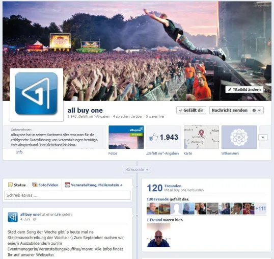 Bild: allbuyone erobert Facebook