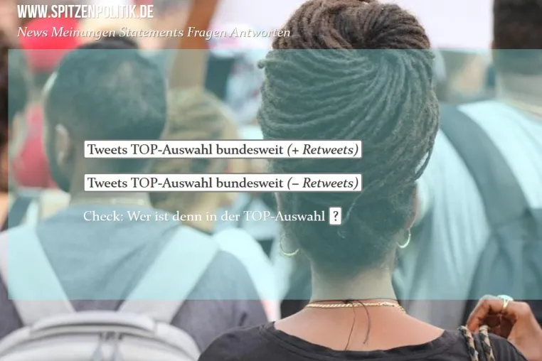 WWW.SPITZENPOLITIK.DE startet mittels Twitter erste Polit-Features Bild: WWW.SPITZENPOLITIK.DE startet mittels Twitter erste Polit-Features