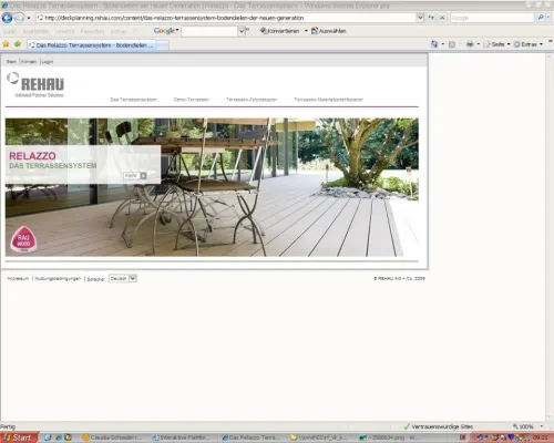Bild: Interaktive Plattform rund um das Terrassensystem Relazzo von REHAU