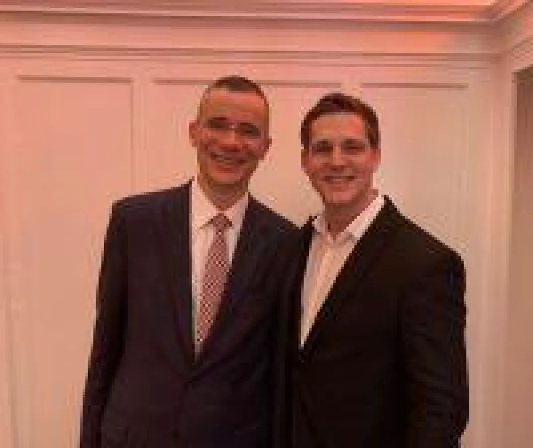 Rolf Slickers, Geschäftsführer Servitex GmbH und Philipp Nagel, Geschäftsführer Vienna Textilservice (v.l.n.r.).