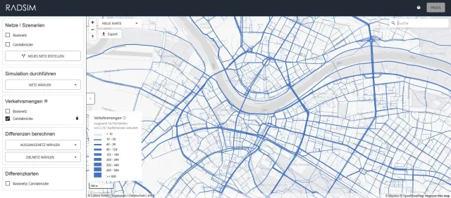 Bild: Digitale Plattform „RadSim“ der TU Dresden unterstützt Kommunen bei der Planung einer besseren Radinfrastruktur