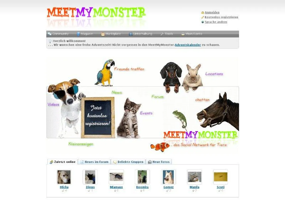 www.MeetMyMonster.de - Das Facebook für Tiere!
