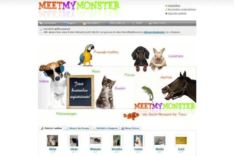 Bild: Neues Social Network - Jetzt für Tiere!