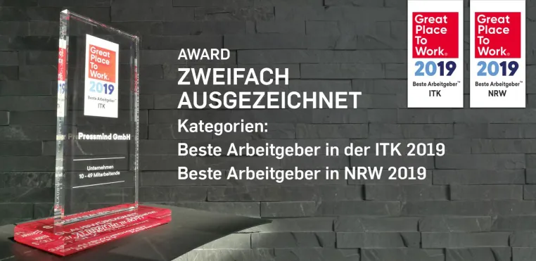 Bild: Pressmind gehört zu den besten Arbeitgebern in NRW