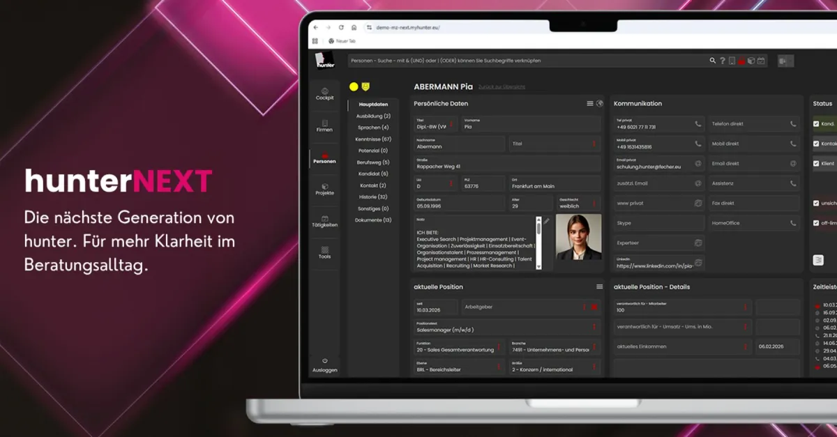 Ankündigung hunterNEXT (© fecher GmbH)