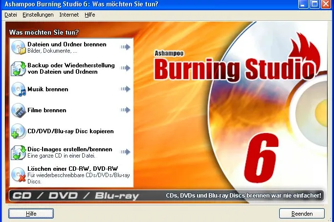 Ashampoo Burning Studio 6: Das total leistungsstarke und doch so einfache Brenner-Komplettpaket Bild: Ashampoo Burning Studio 6: Das total leistungsstarke und doch so einfache Brenner-Komplettpaket