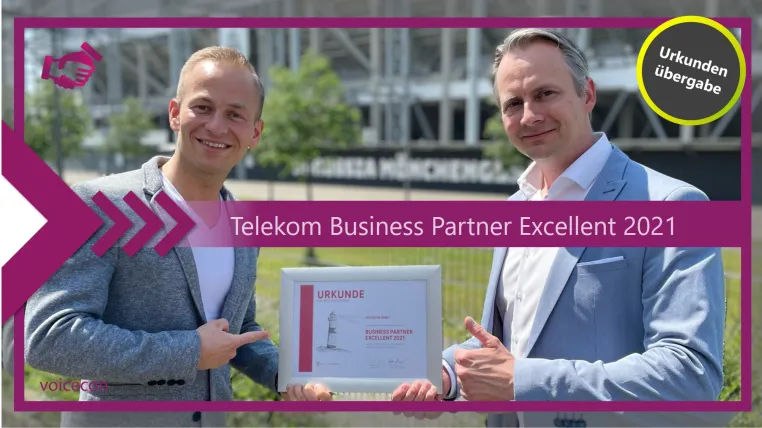 voicecon erhält erneut höchste Partnerauszeichnung der Telekom Bild: voicecon erhält erneut höchste Partnerauszeichnung der Telekom