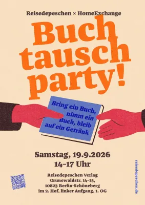 Bild: Buchtauschparty beim Reisedepeschen Verlag in Kooperation mit HomeExchange